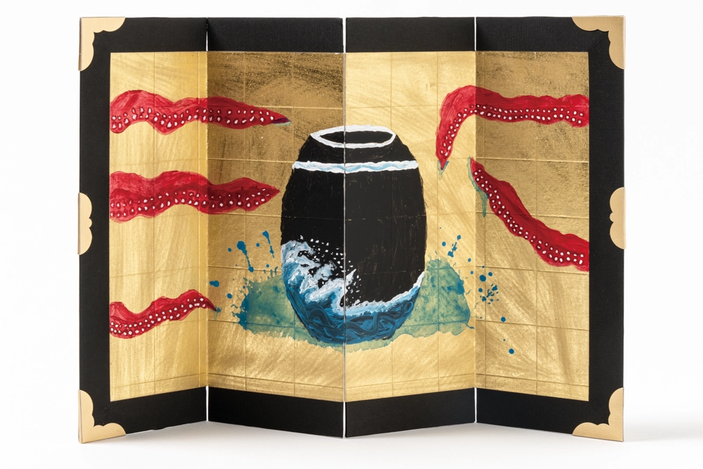 石粉粘土作品「The Bear and the Samurai」